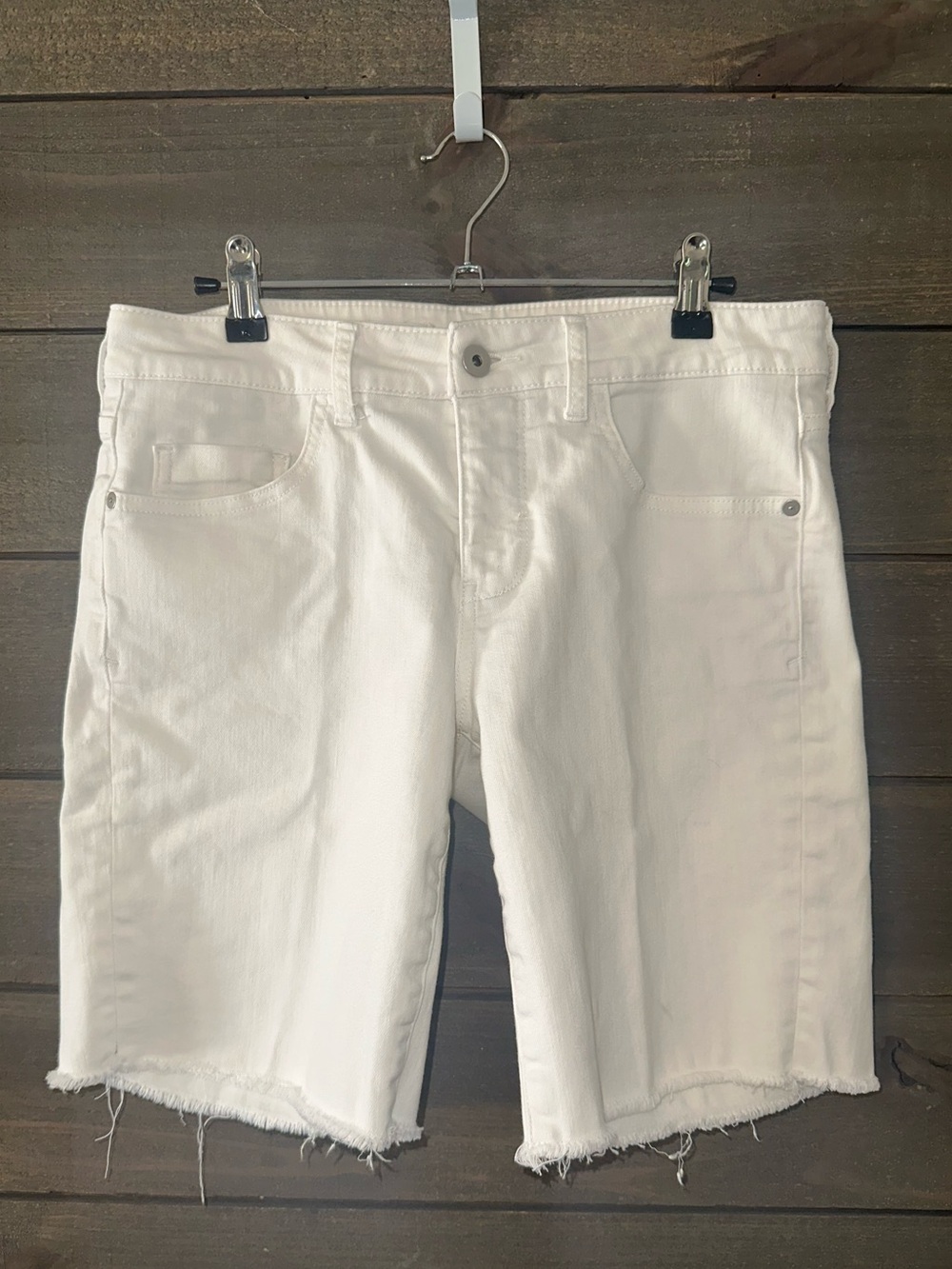PILCRO AND THE LETTERPRESS White Denim Cutoff Shorts